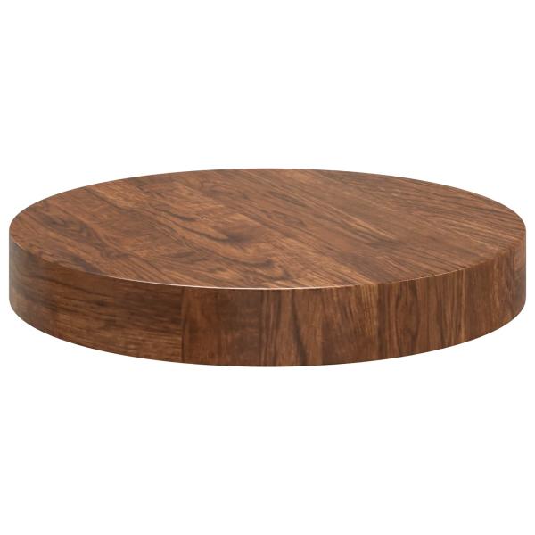Tischplatte Ø 30 x 4 cm Rund Massivholz Eiche Hellbraun
