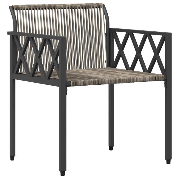 Gartenmöbel-Set 3 Stk. Grau und Marineblau Poly-Rattan
