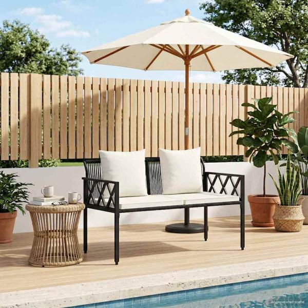 ARDEBO.de - Bänke für Outdoor 2 -Seater 116 x 56 x 75 cm Poly-Rattan