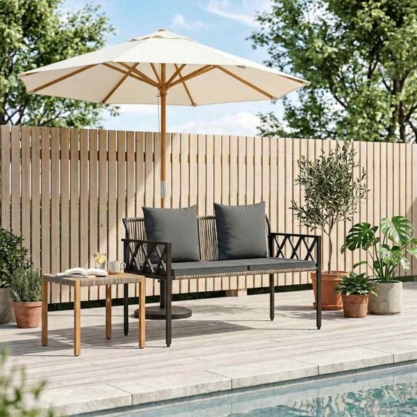 ARDEBO.de - Bänke für Outdoor 2 -Seater 116 x 56 x 75 cm Poly-Rattan