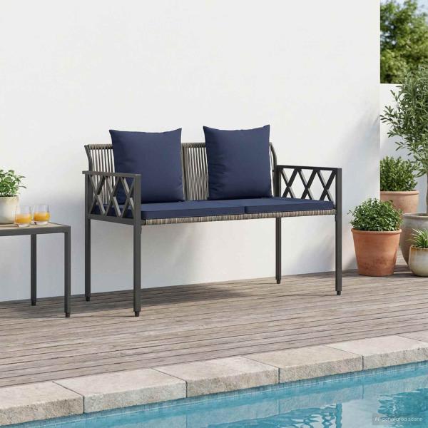 ARDEBO.de - Bänke für Outdoor 2 -Seater 116 x 56 x 75 cm Poly-Rattan