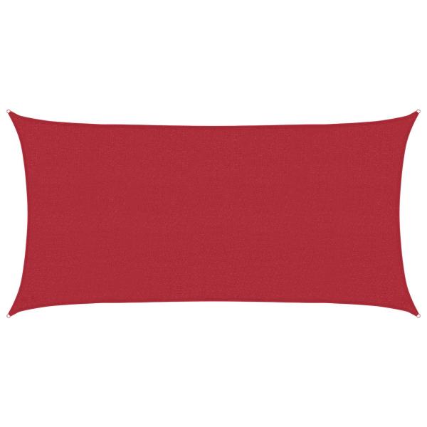 ARDEBO.de - Sonnensegel 2 x 6 m HDPE Rechteckig Rot