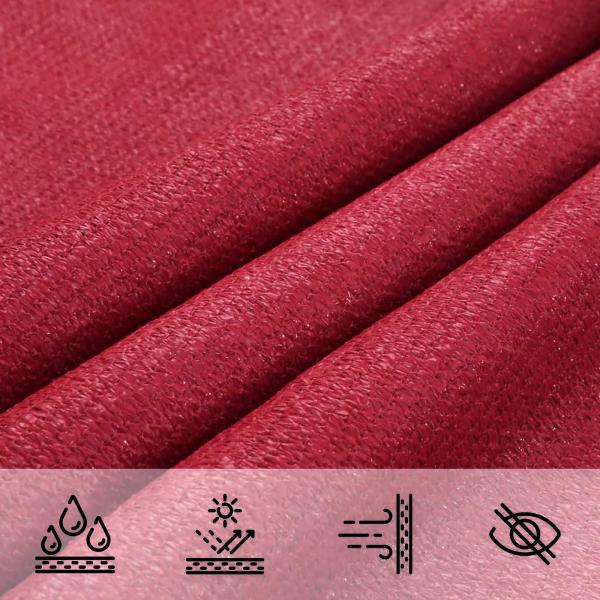 Sonnensegel 2 x 6 m HDPE Rechteckig Rot