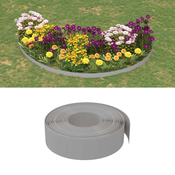 ARDEBO.de - Gartenumrandung 25 m 15 cm PE Grau