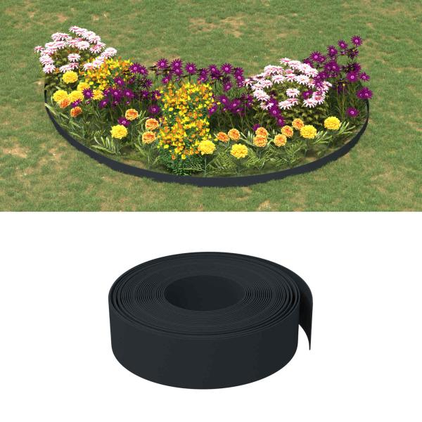 ARDEBO.de - Gartenumrandung 25 m 15 cm PE Schwarz