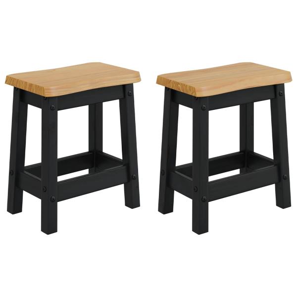 Barhocker EKAI 2 Stk. Schwarz 40 x 29 x 45,5 cm