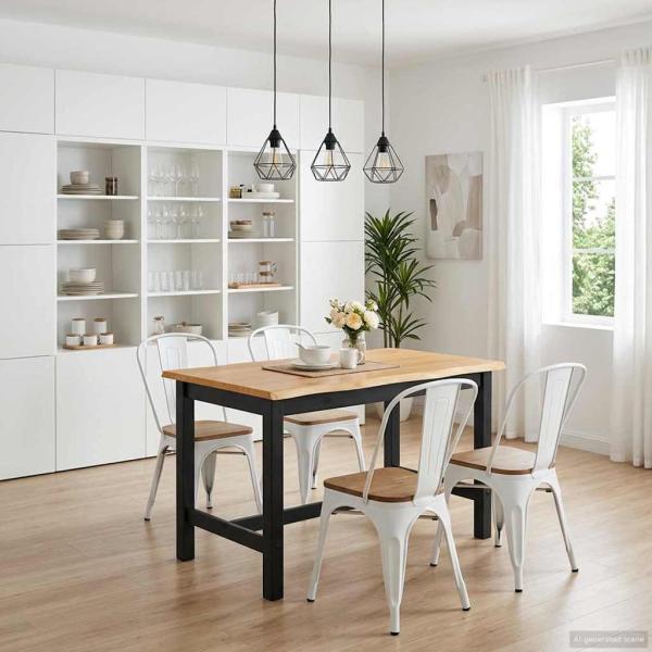 ARDEBO.de - Hohe Bar-Tisch EKAI Schwarz 112 x 70 x 91 cm