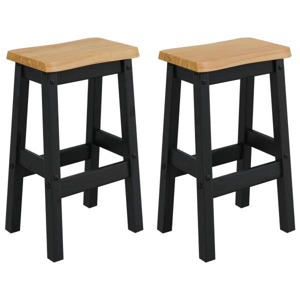 Hoher Barhocker EKAI 2 Stk. Schwarz 40 x 29 x 63 cm