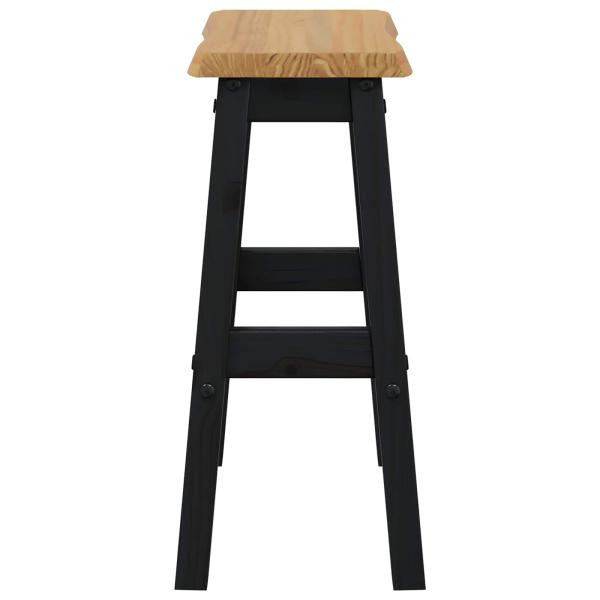 Hoher Barhocker EKAI 2 Stk. Schwarz 40 x 29 x 63 cm