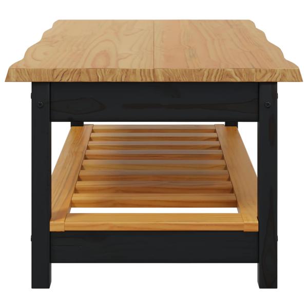 Couchtisch EKAI Schwarz 100 x 60 x 45,5 cm Massives Kiefernholz