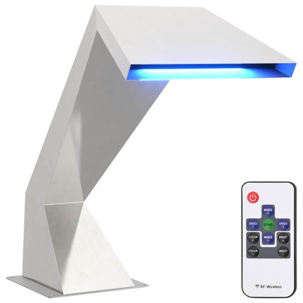 Poolwasserfall mit RGB-LEDs Edelstahl 63,5 x 29 x 51 cm Silber
