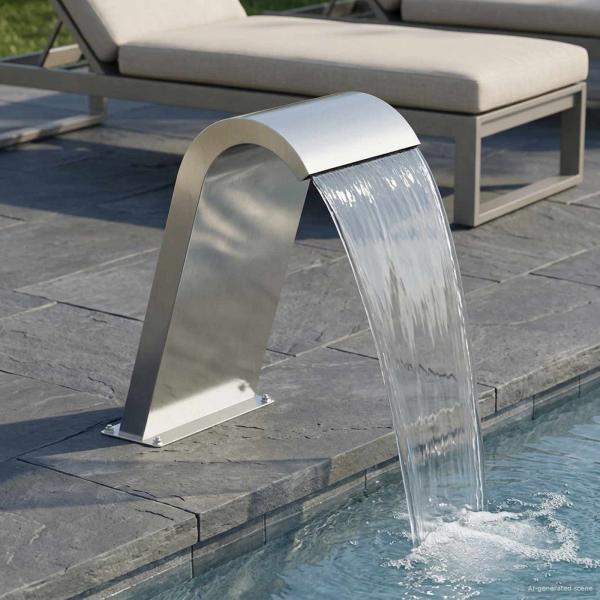 ARDEBO.de - Poolbrunnen Silber 47 x 31 x 60 cm Edelstahl