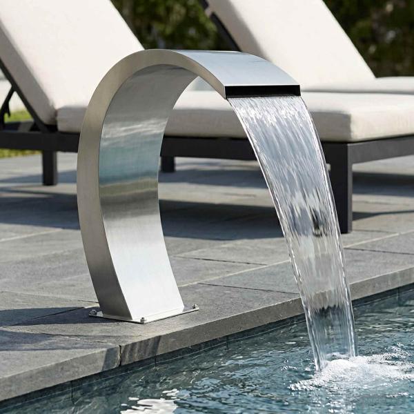 ARDEBO.de - Poolbrunnen Edelstahl 60 x 30 x 70 cm Silber