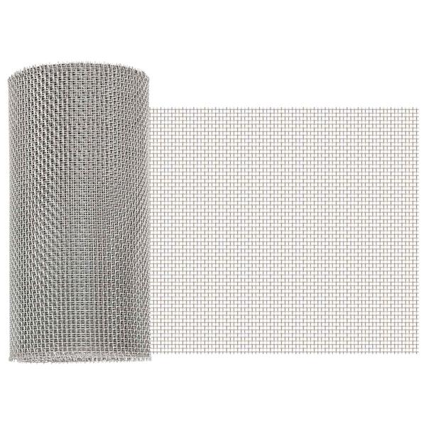 ARDEBO.de - Mesh Bildschirm 20 x 500 cm 8 Mesh Edelstahl 201 Silber