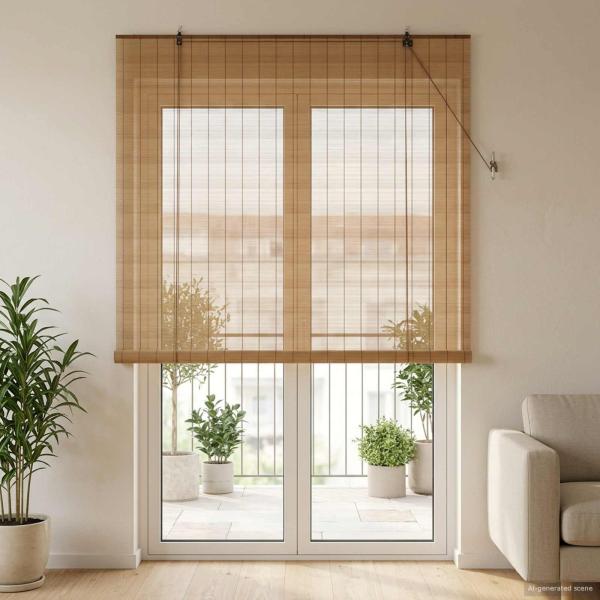 ARDEBO.de - Rollo Braun 130 x 220 cm Bambus