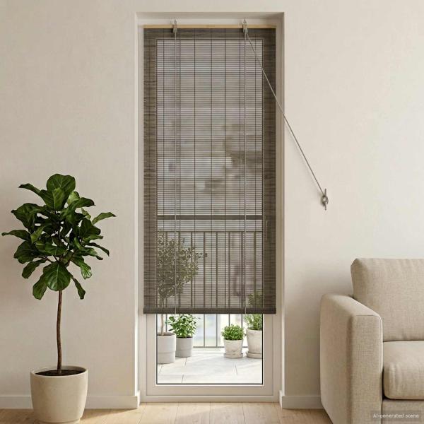 ARDEBO.de - Rollo Grau 40 x 220 cm Bambus