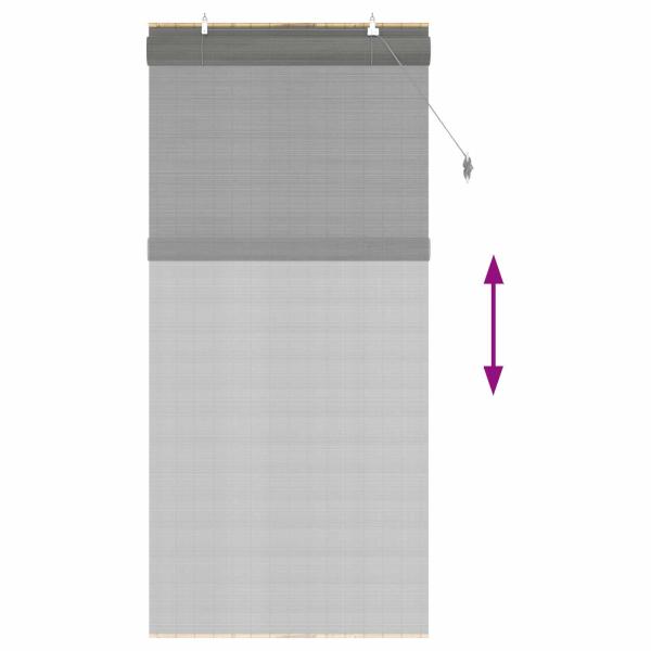 Rollo Grau 80 x 220 cm Bambus