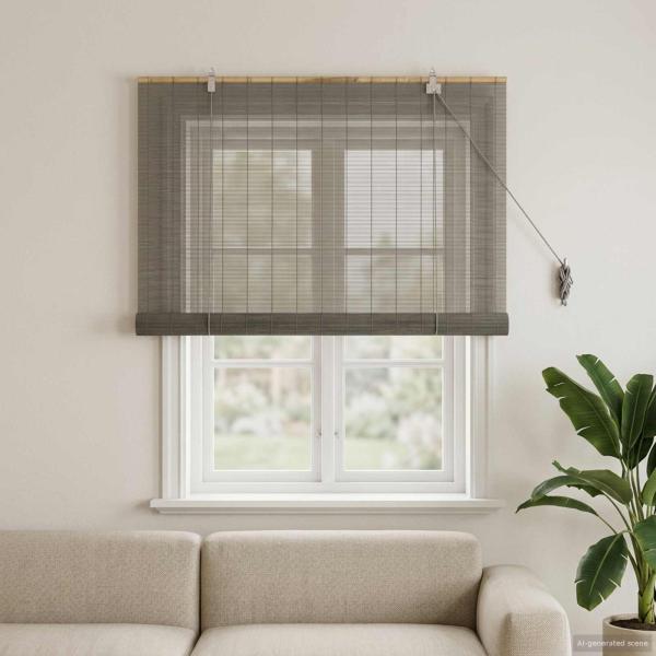 ARDEBO.de - Rollo Grau 100 x 160 cm Bambus