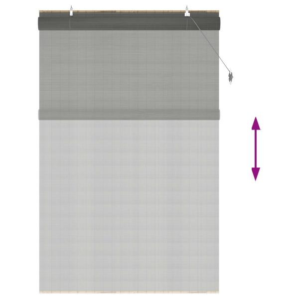 Rollo Grau 130 x 220 cm Bambus