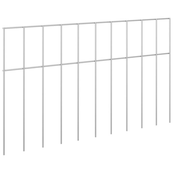 Gartenzaun-Paneel 24 stk. 50 x 30 cm Verzinkter Stahl Silber