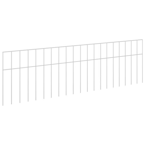 Gartenzaun-Paneel 48 stk. 100 x 30 cm Verzinkter Stahl Silber