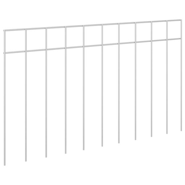Gartenzaun-Paneel 48 stk. 50 x 30 cm Verzinkter Stahl Silber