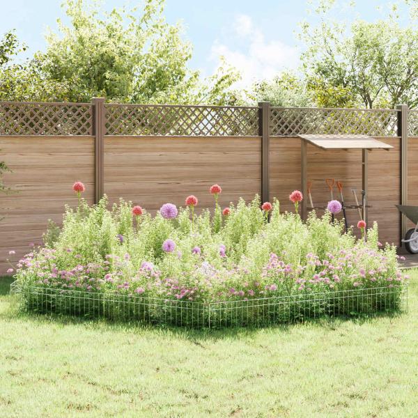 Gartenzaun-Paneel 24 stk. 100 x 30 cm Verzinkter Stahl Silber