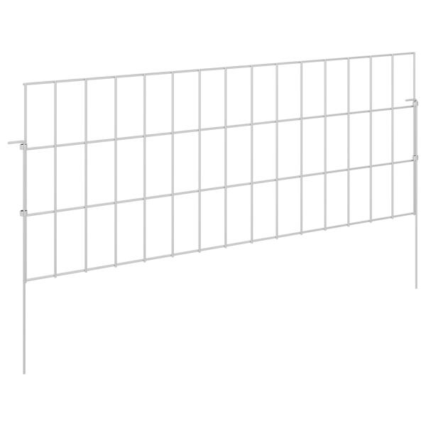 Gartenzaun mit Pfählen 24 stk. 75 x 30 cm Verzinkter Stahl