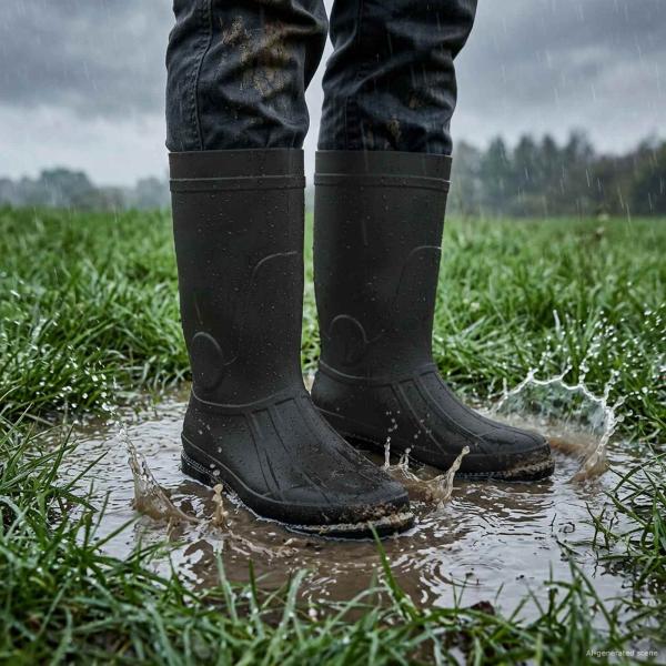 ARDEBO.de - Regenstiefel PVC Größe 44 Schwarz