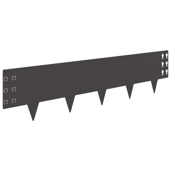 Raseneinfassung 20 stk. 100 x 25 cm Stahl Schwarz
