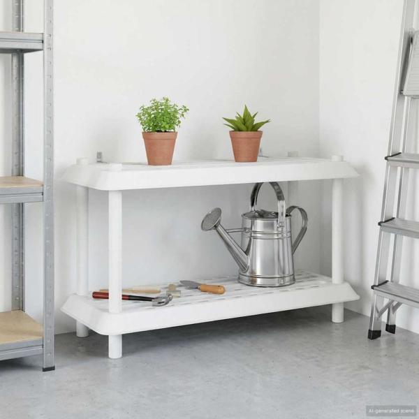 ARDEBO.de - Regaleinheit 2 Ebenen 100 x 40 x 55,5 cm PP Weiß