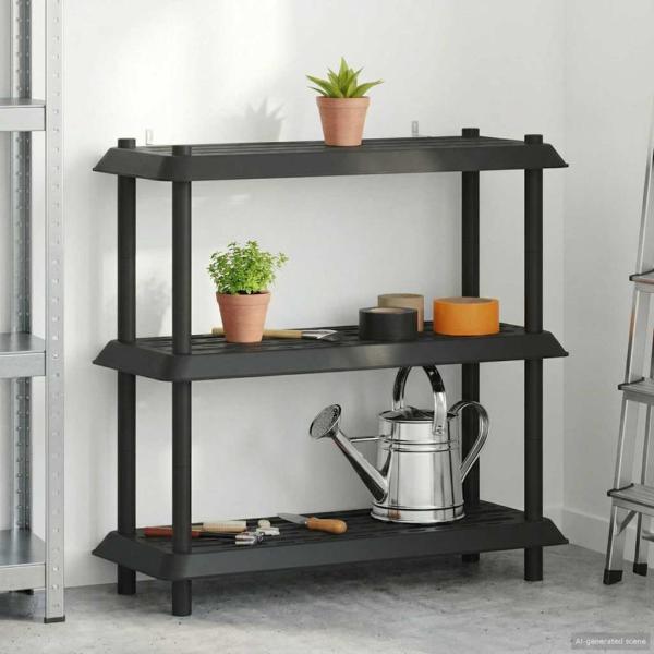 ARDEBO.de - Regaleinheit 3 Ebenen 100 x 40 x 96 cm PP Anthrazit