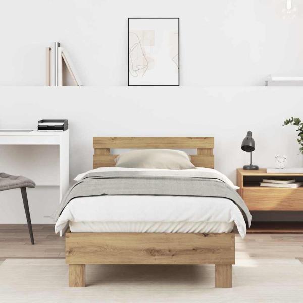 ARDEBO.de - Bettrahmen Artisan-Eiche 203 x 95 x 70 cm Holzwerkstoff