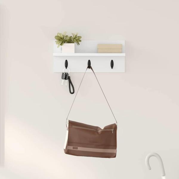 ARDEBO.de - Wandmontierter nachttisch Wandhalterung Weiß 40 x 10,5 x 18 cm