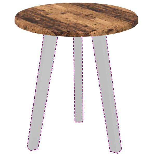 Tischplatte Ø 40 x 1,5 cm Rund Holzwerkstoff Altholz