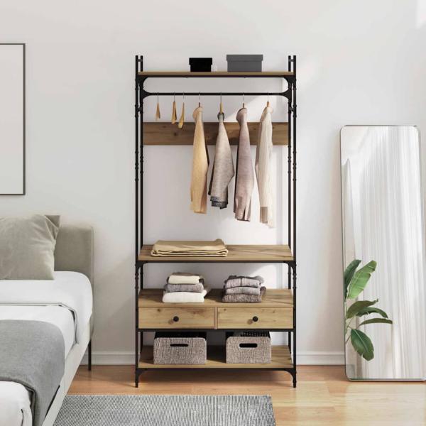ARDEBO.de - Kleiderschrank Artisan-Eiche 89 x 39 x 184.5 cm Holzwerkstoff