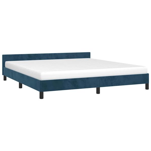 Bettgestell ohne Matratze Dunkelblau 160x200 cm Samt