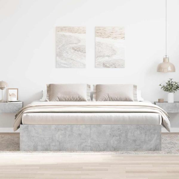 Bettgestell Betongrau 200x200 cm