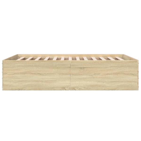 Bettgestell Sonoma-Eiche 135x190 cm Holzwerkstoff
