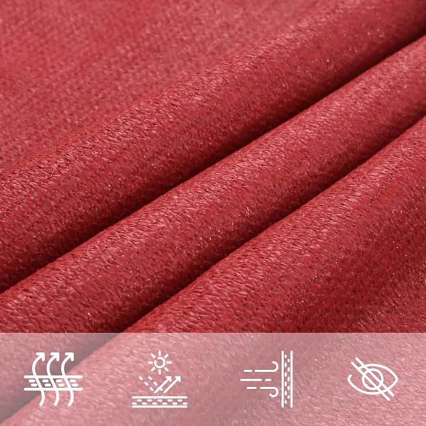Sonnensegel 160 g/m² Rot 3x3x4,2 m HDPE