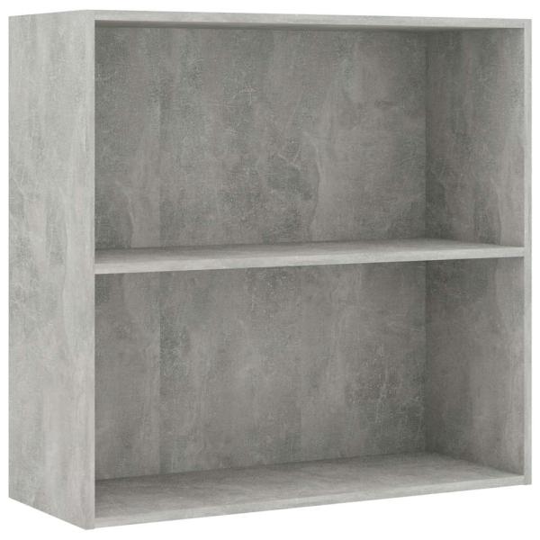 B?cherregal 2 F?cher Betongrau 80x30x76,5 cm Holzwerkstoff
