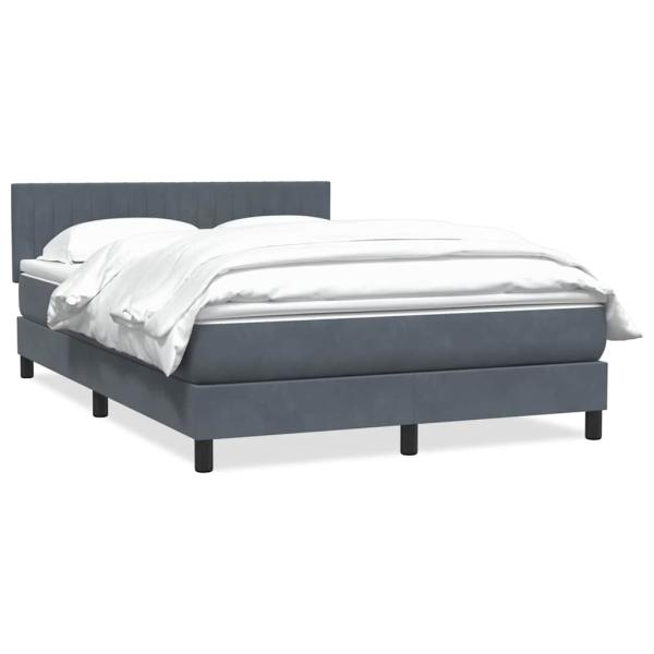 ARDEBO.de - Boxspringbett mit Matratze Dunkelgrau 160x210 cm Samt