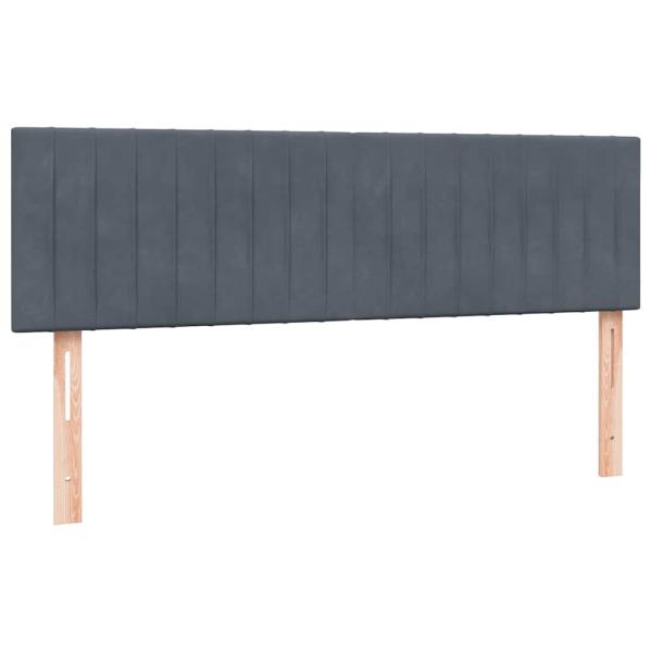 Boxspringbett mit Matratze Dunkelgrau 160x210 cm Samt