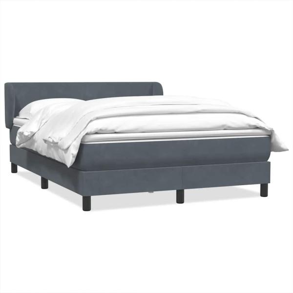ARDEBO.de - Boxspringbett mit Matratze Dunkelgrau 160x210 cm Samt