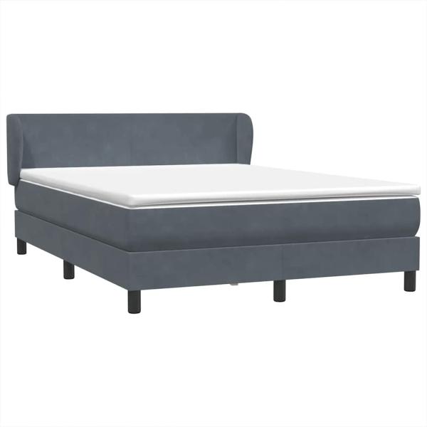 Boxspringbett mit Matratze Dunkelgrau 160x210 cm Samt