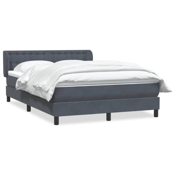 Boxspringbett mit Matratze Dunkelgrau 160x210 cm Samt