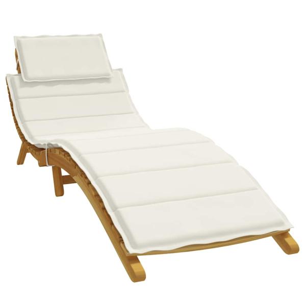 ARDEBO.de - Sonnenliegen-Auflage Melange Creme 186x58x4 cm Stoff