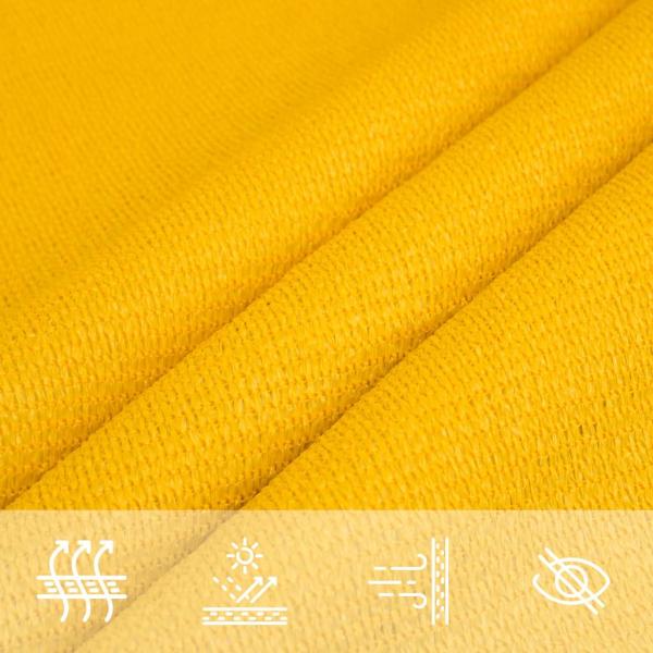 Sonnensegel 160 g/m² Gelb 3x3x4,2 m HDPE