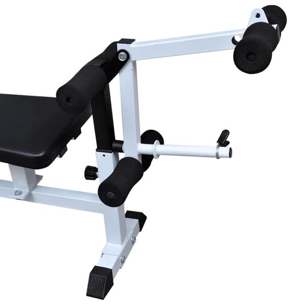 Hantelbank mit Ablage, Langhantel und Kurzhantel-Set 90 kg