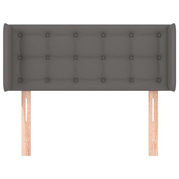 Kopfteil mit Ohren Grau 83x16x78/88 cm Kunstleder